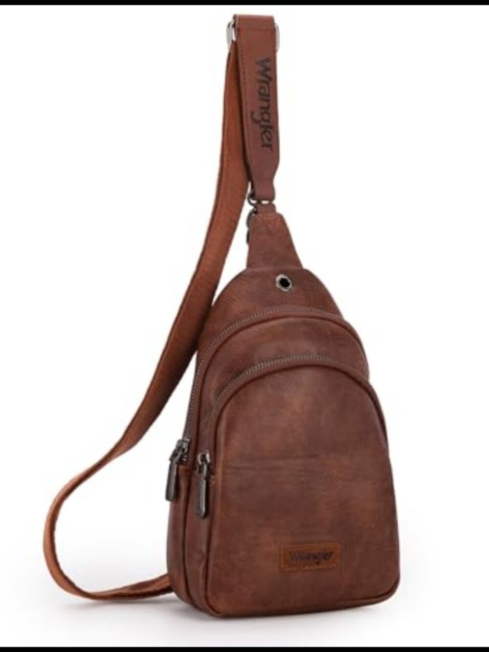 PU Leather Crossbody Sling Bag Convertible Fanny Pack Chest Purse